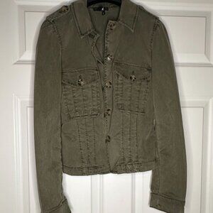 PAIGE Pacey Collared Jacket – Vintage Ivy Green, Size Small, like new